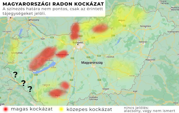 radon térkép Magyarország