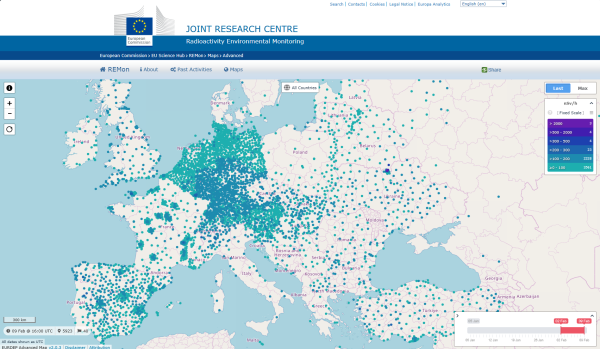 sugárzásmérő állomás térkép